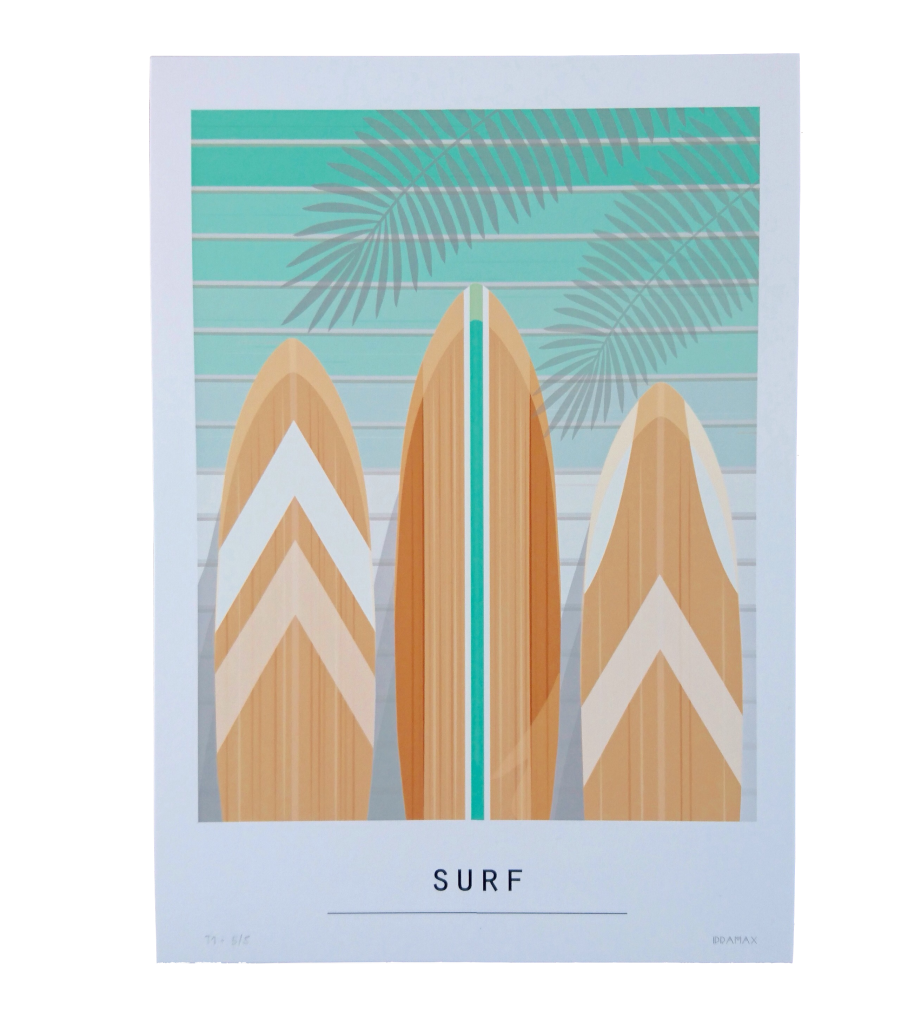 Affichette design surf