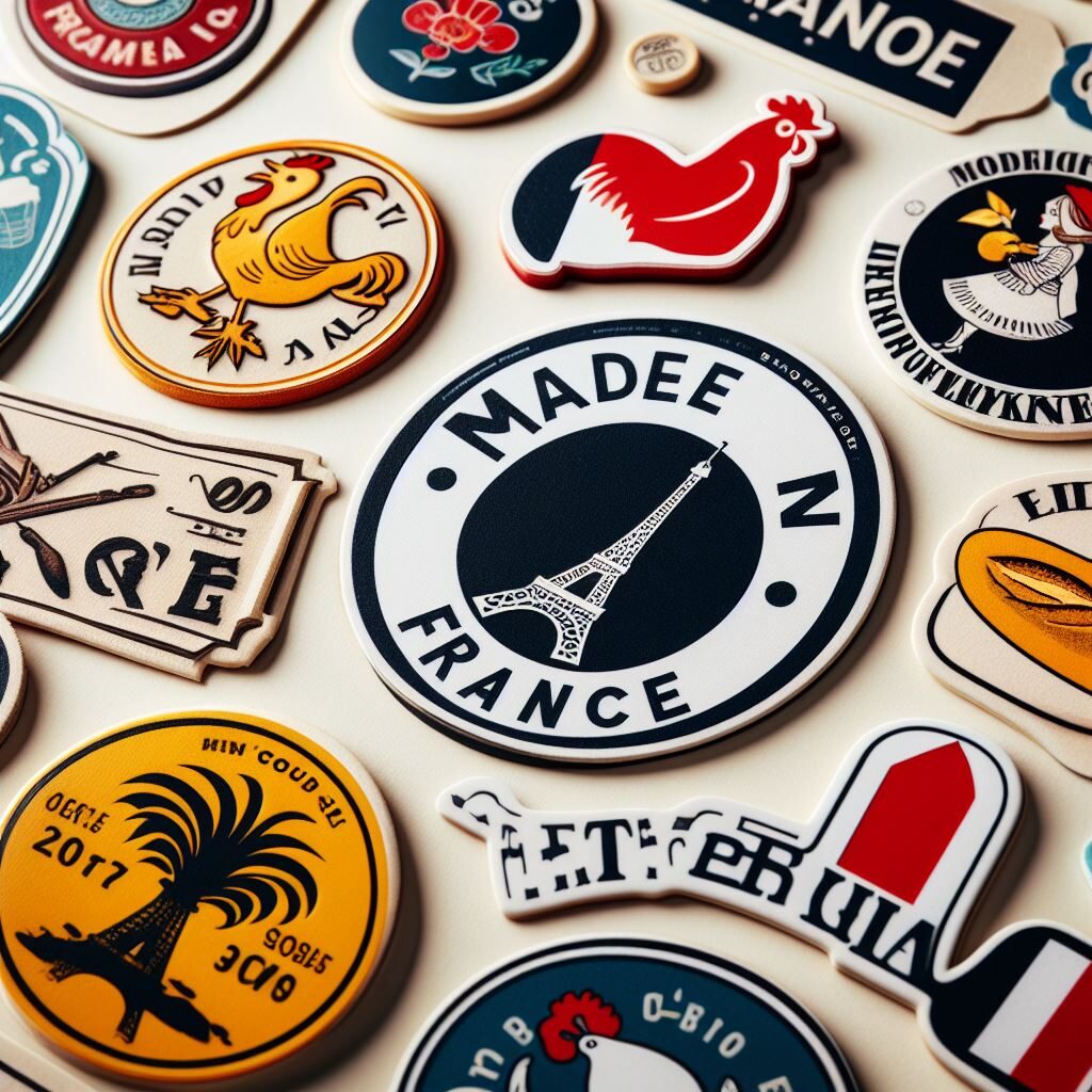 Etiquettes de produits Made in France.