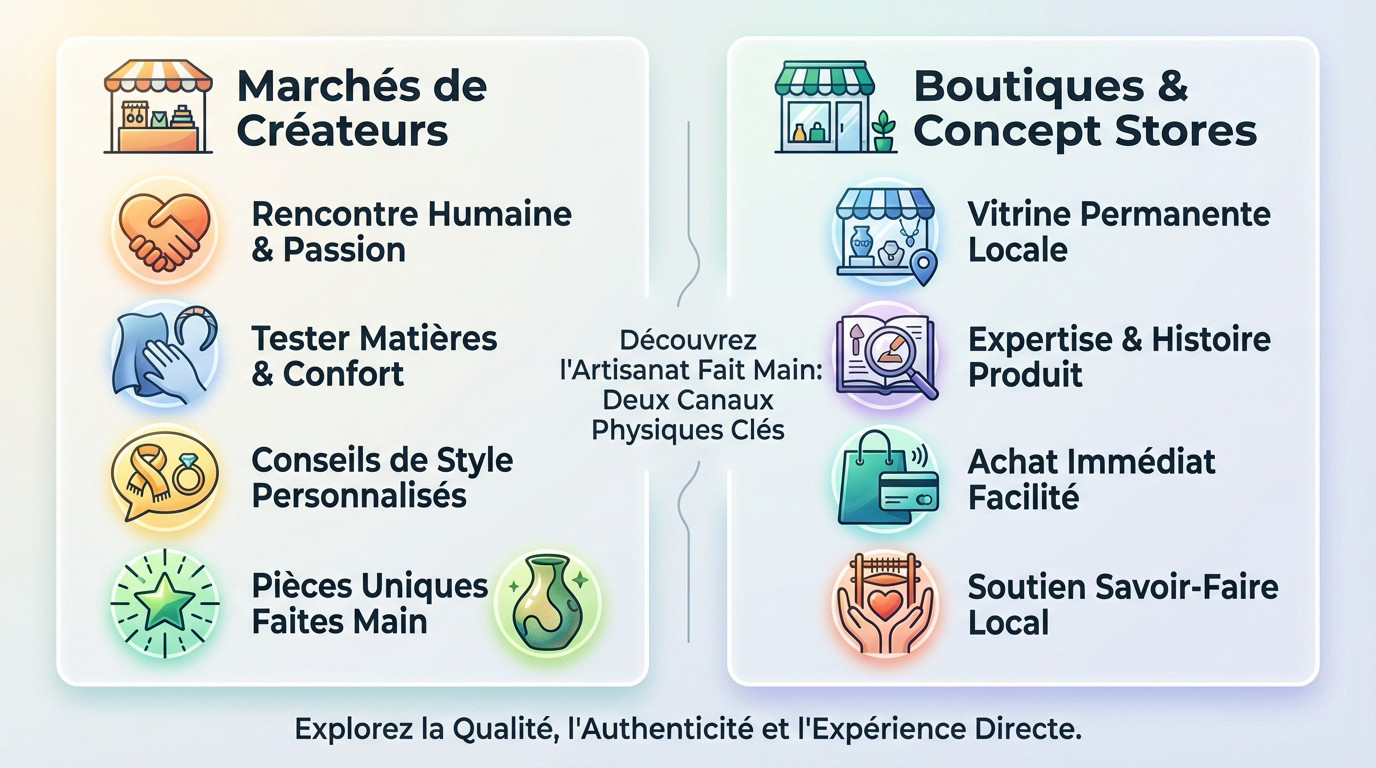 Découverte de headbands artisanaux et essayage sur un marché de créateurs locaux