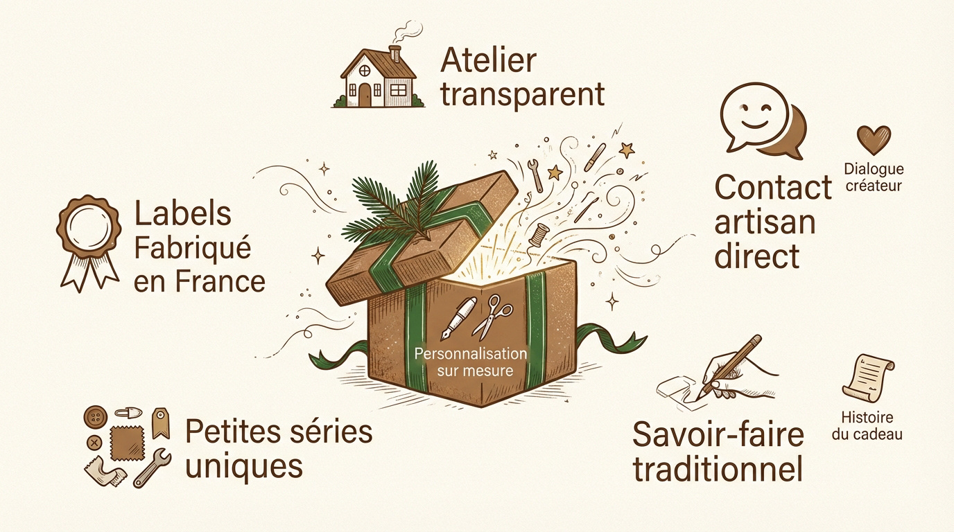 Sélection de cadeaux artisanaux et créations faites main pour Noël