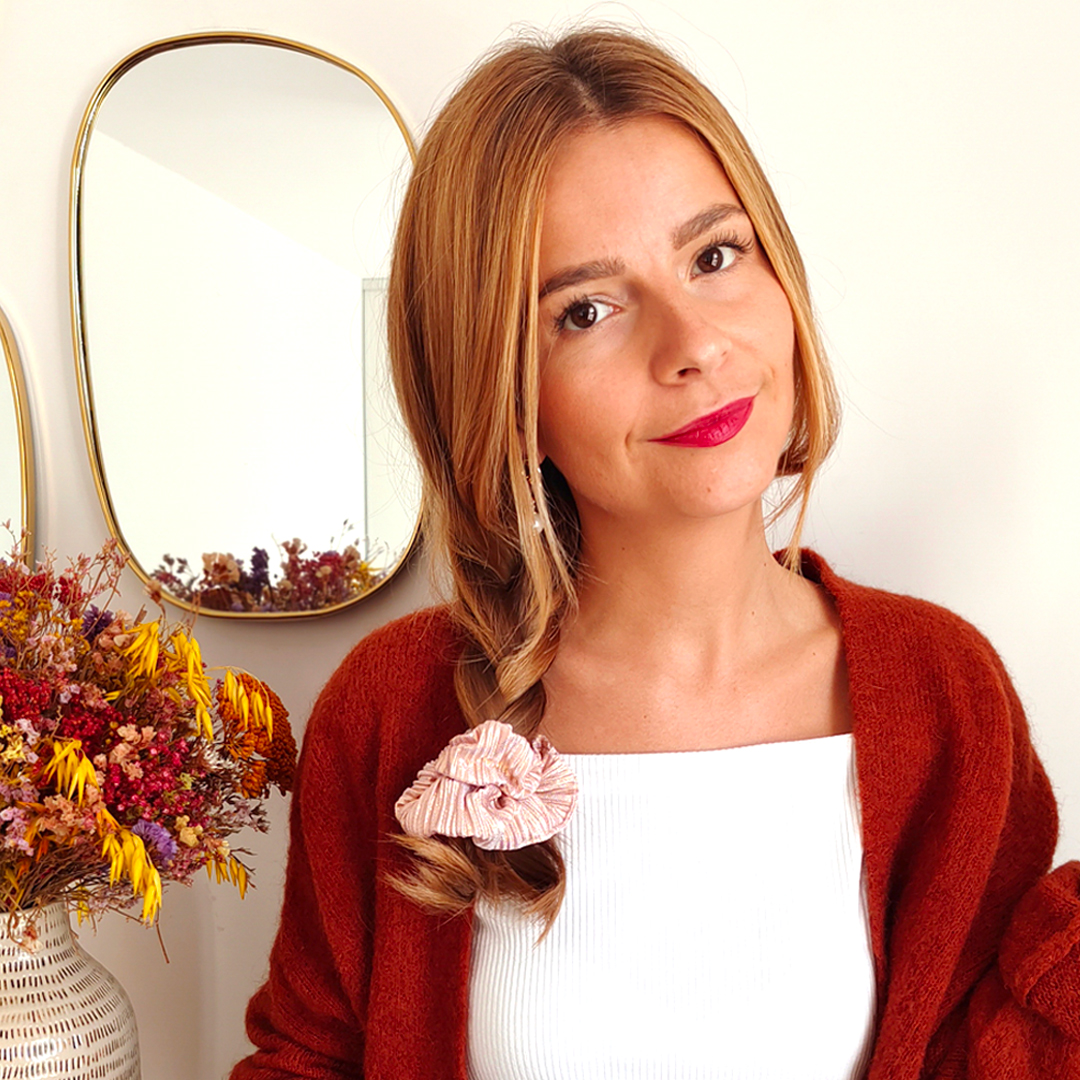 Chouchou plissé Nude – Image 3