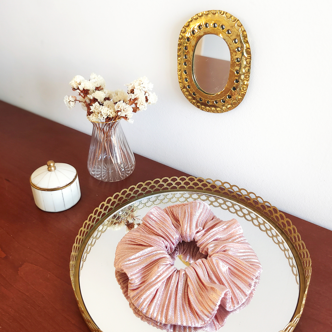 Chouchou plissé Nude – Image 2