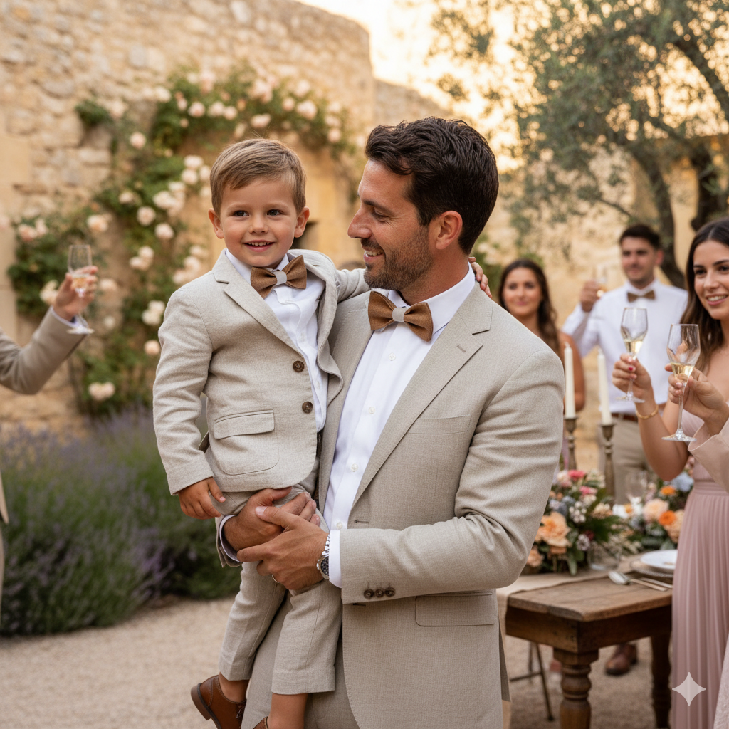 Noeud papillon en lin beige effet jute - Le naturel – Image 3