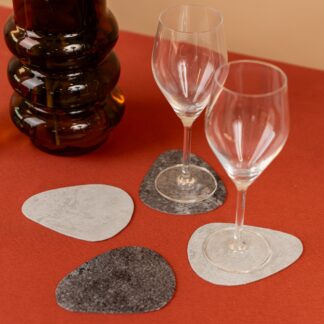 Lot de 4 Sous-Verres Finition Béton Fabriqués en France