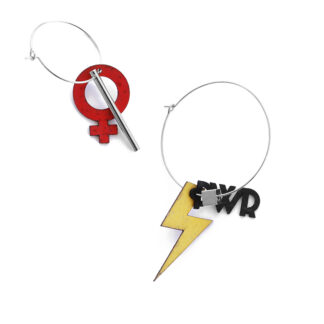 Créoles Asymétriques Girls Power - Fabriquées à Montpellier