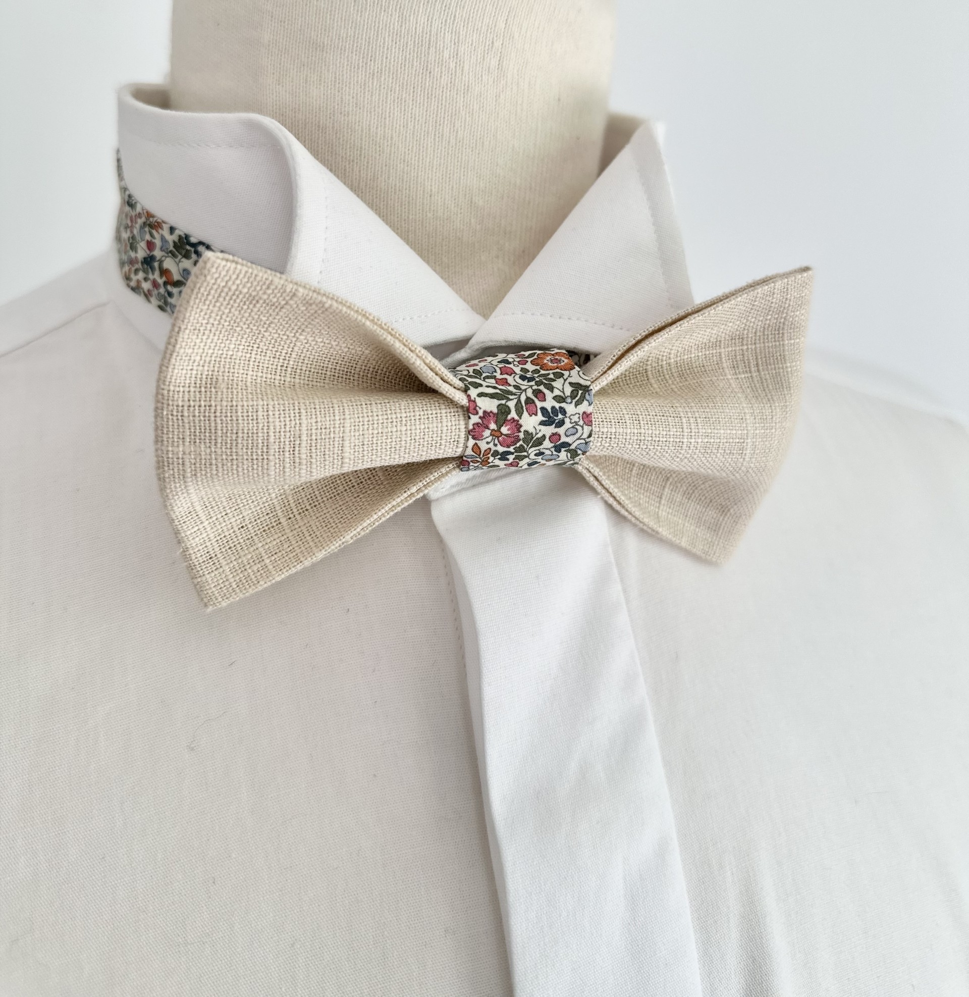 Noeud papillon beige en liberty katie and millie – Image 2